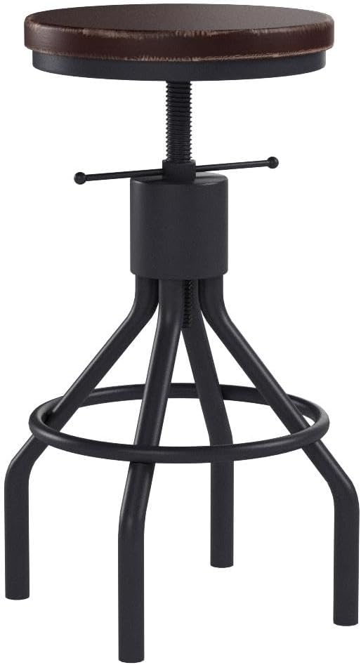 Industrial Bar Stool-Set of 2-Swivel Counter Coffee Chair-Extra Pub Height - Image 5
