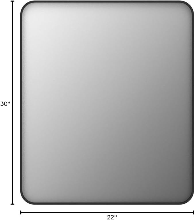 22x30 Inch Black Metal Framed Bathrrom Mirror - Image 9