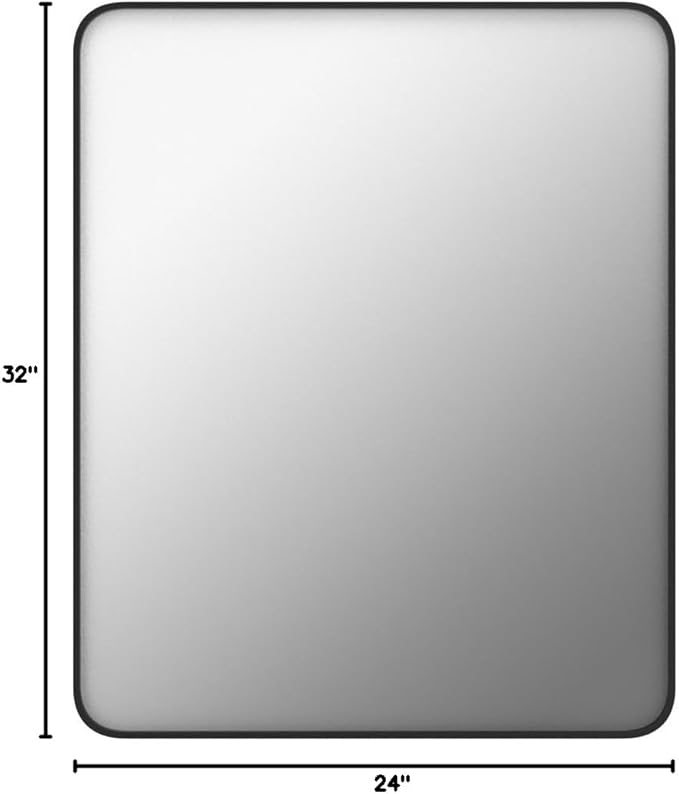 24x32 Inch Black Framed Bathroom Mirror - Image 8