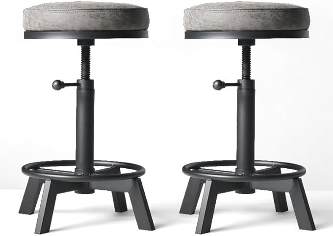 Vintage Bar Stools | Kitchen Island Counter Stool | Swivel Pu Seat | Extra by BOKKOLIK