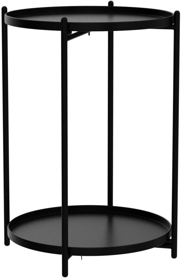 Round Side Table, 2-Tier Small Round Table, Round end Table, Nursery Side Table - Image 5