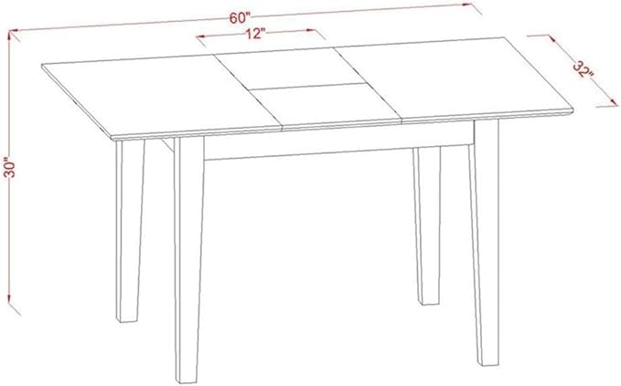East West Furniture PSNO5C-MAH-C 5 Piece Dinette Set Includes a Rectangle - Image 5