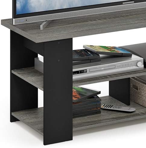 Furinno JAYA TV Stand, French Oak Grey/Black - Image 7