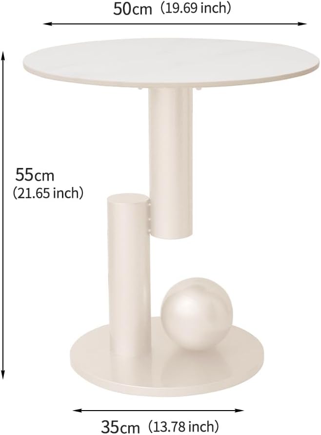 Marble Top Metal White End Table - Image 3