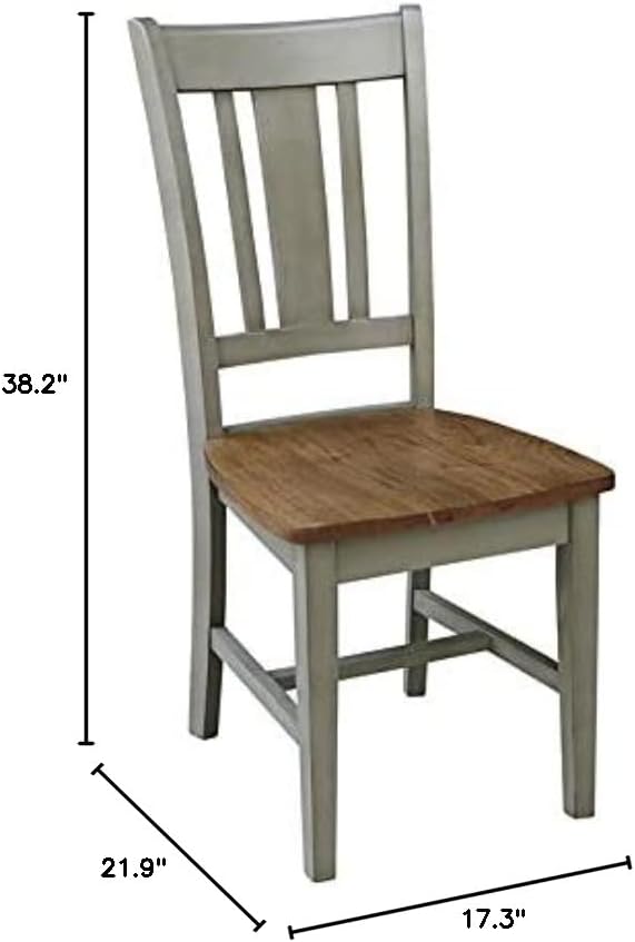 International Concepts San Remo Splatback Chair, Distressed Hickory/Stone - Image 3