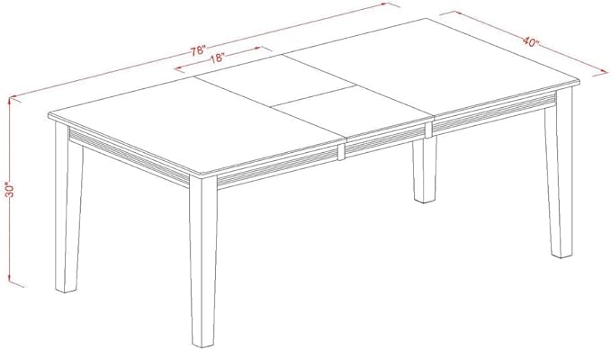 East West Furniture QUDA7-BCH-W 7 Piece Dining Table Set Consist of a Rectangle - Image 2