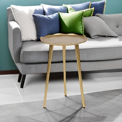 Kate and Laurel Alessia Modern Round Metal Side Table; 15 x 15 x 22; Gold; - Image 2