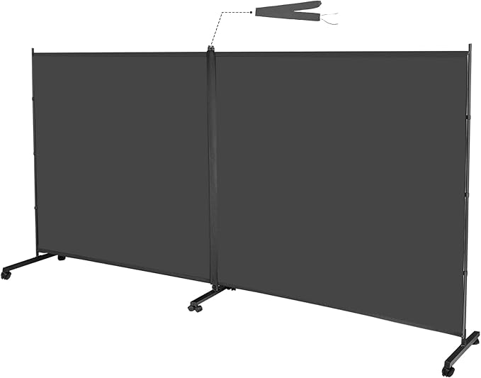 MAYOLIAH Indoor Room Divider 2 Large Panels on Wheels, 142”W x 75”H Rolling by MayoliahHome