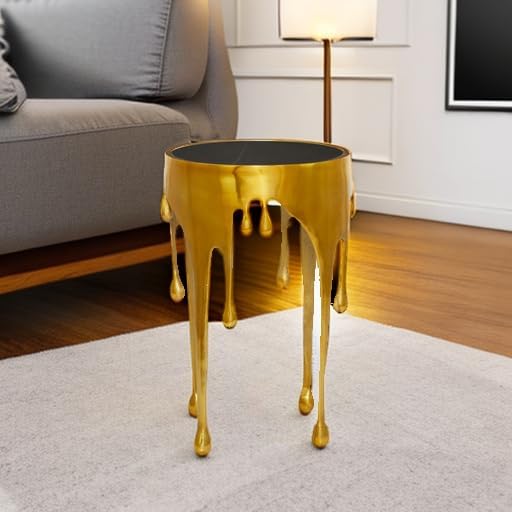 Deco 79 Aluminum Metal Abstract Melting Drip Accent Table - Image 6