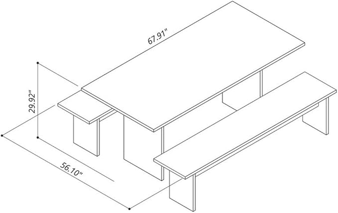 Manhattan Comfort Nomad 3 Piece Dining Set - Image 3