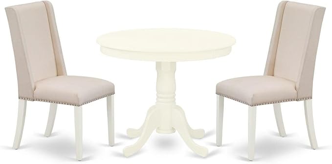 East West Furniture ANFL3-LWH-01 3 Piece Dining Room Furniture Set Contains a by EastWestFurniture