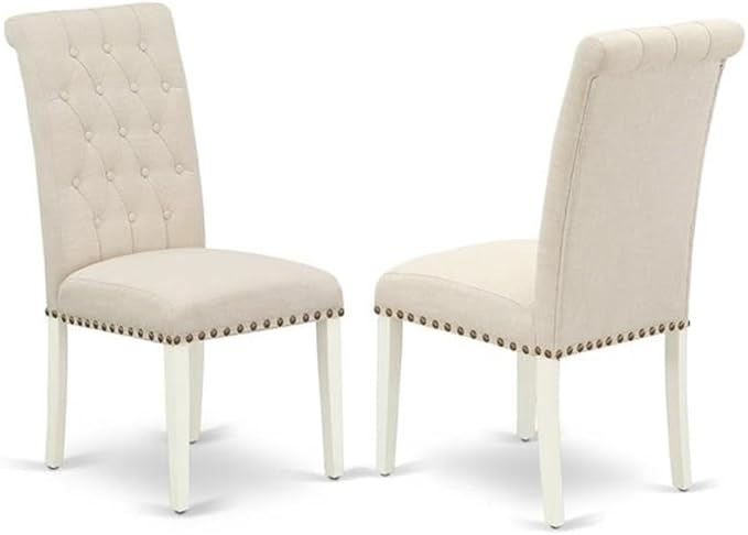 East West Furniture LGBR9-LWH-02 9 Piece Dining Room Set Includes a Rectangle - Image 4