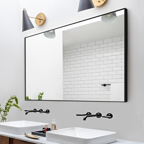 Rectangle Wall Mirror 30x48, Metal Framed Wall Mirror, Large Vanity Mirror 30 by KIMREAL