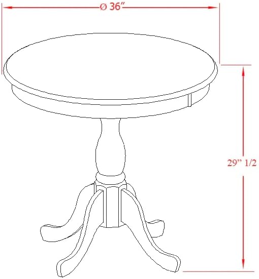 East West Furniture AMIP3-LWH-C 3 Piece Dining Set Contains a Round Dining Room - Image 11