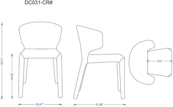 Manhattan Comfort Conrad Mid Century Modern Dining Chairs Woven Tweed - Image 3