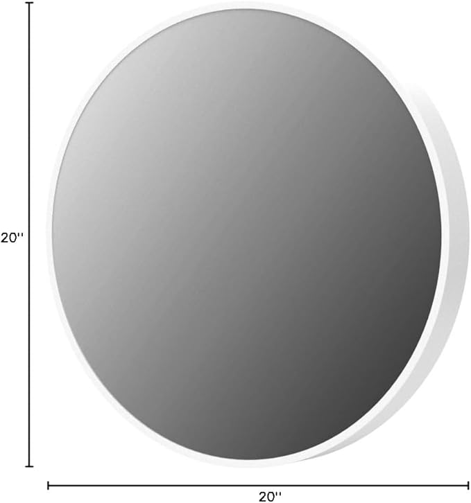 FrameWorks 20" Deluxe Contemporary White Circular Aluminum Mirror - Image 9