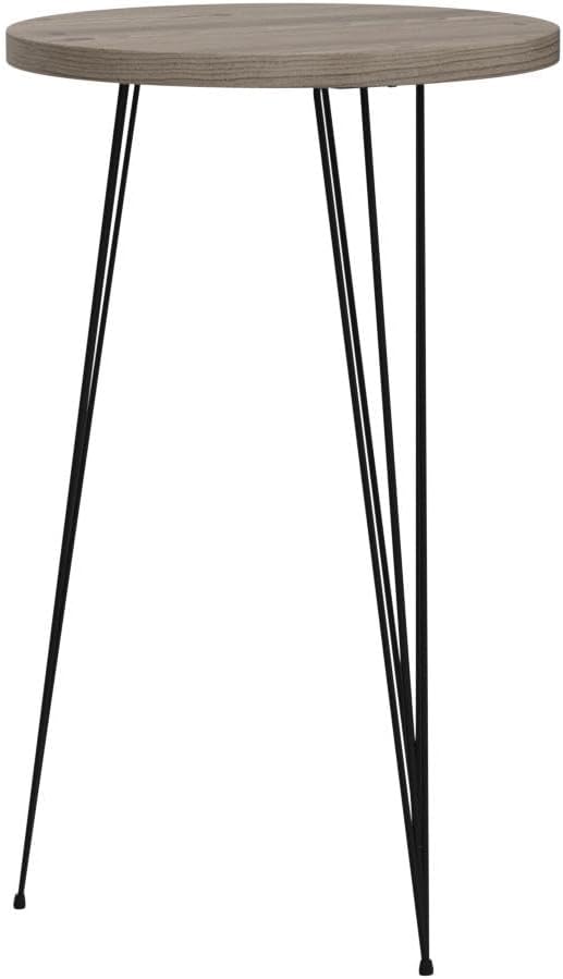 PAK HOME - Set of 2 Pine Wood Grey End Table – Round Wood Sofa Side Coffee - Image 5