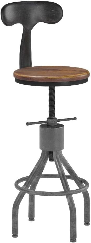 Set of 2 Vintage Bar Stool- Industrial Swivel Kitchen Dining Chair-Counter - Image 4