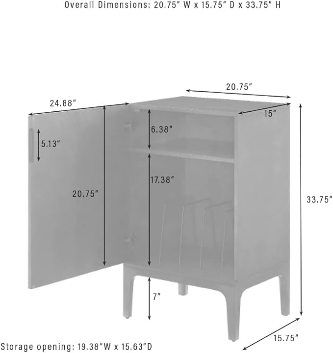 Crosley Furniture Asher Record Player Stand - Image 3