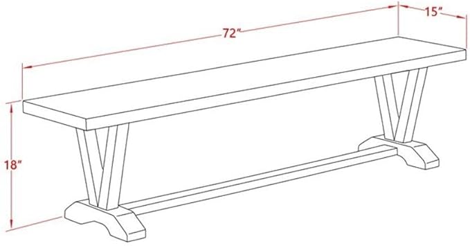 East West Furniture V077VE005-6 6 Piece Kitchen Table Set Contains a Rectangle - Image 8