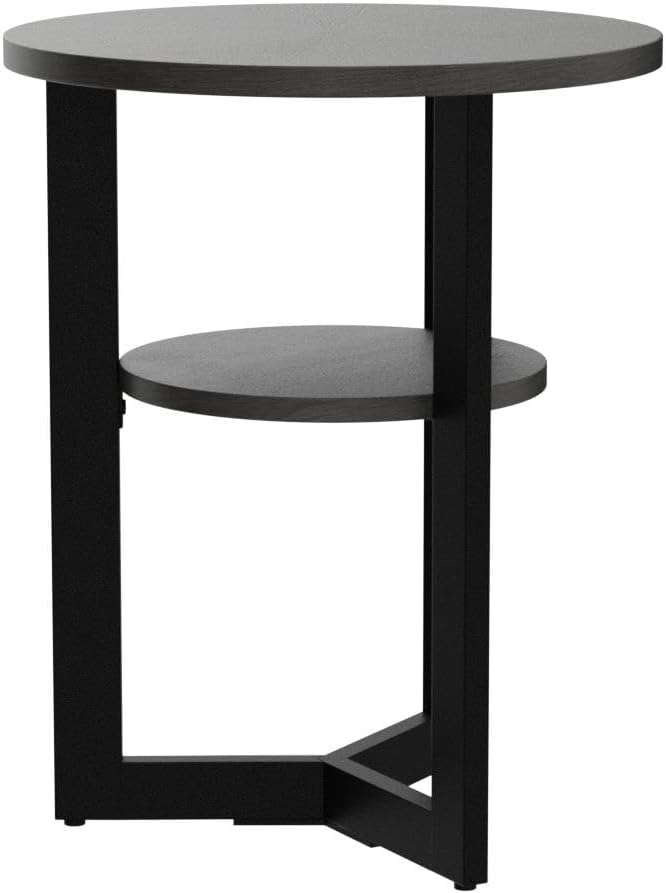 LEEMTORIG Round Side Table, 2-Tier End Table Nightstand - Image 5