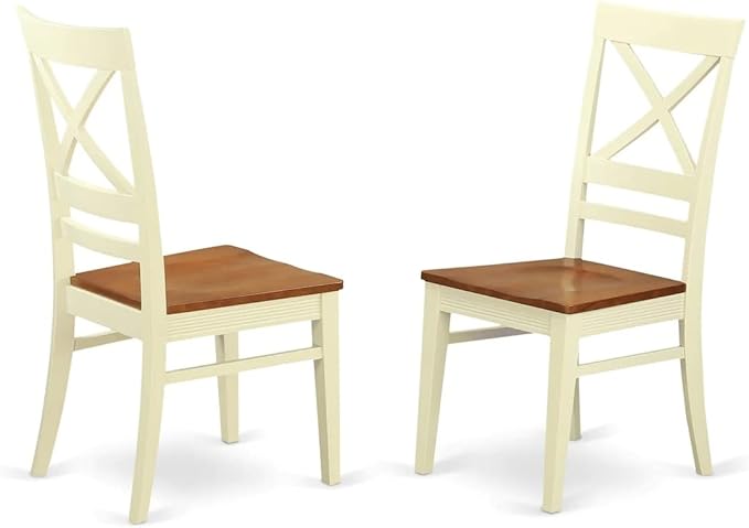 East West Furniture QUIN5-WHI-W 5 Piece Dining Room Table Set Includes a - Image 6