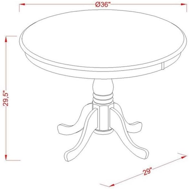 East West Furniture ANVA3-OAK-W 3 Piece Dining Table Set - Image 5
