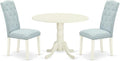 East West Furniture DLCE3-WHI-15 3 Piece Dining Table Set Contains a Round by EastWestFurniture