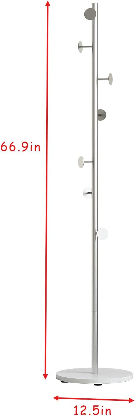 Silver Coat Racks, Metal Coat Rack Freestanding - Image 4