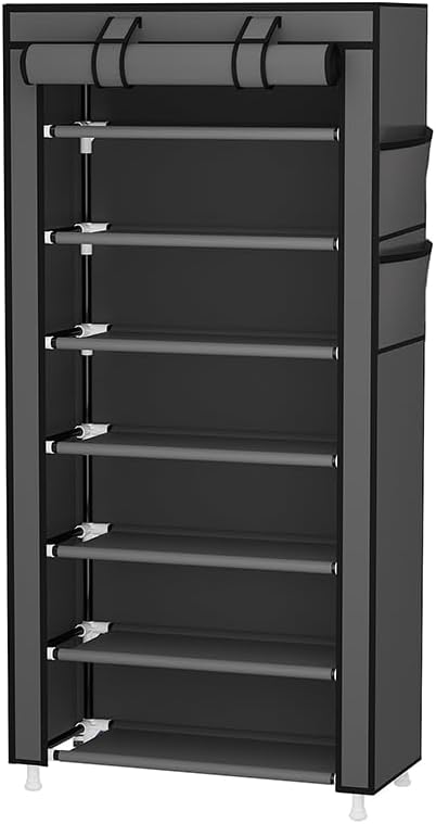 Calmootey 7 Tier Shoe Rack Organizer, Portable Shoe Shelf - Image 4
