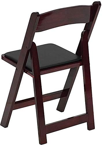 Flash Furniture 4 Pack HERCULES Series Mahogany Wood Folding Chair - Image 4