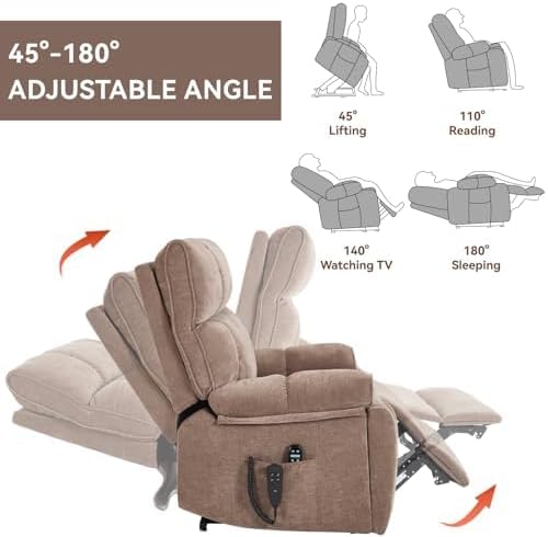 Dual Motor Power Lift Recliner Chair, 8 Positions Vibration Massage Recliner - Image 3
