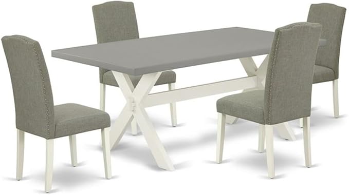 East West Furniture X097EN206-5 5 Piece Dining Table Set Includes a Rectangle by EastWestFurniture