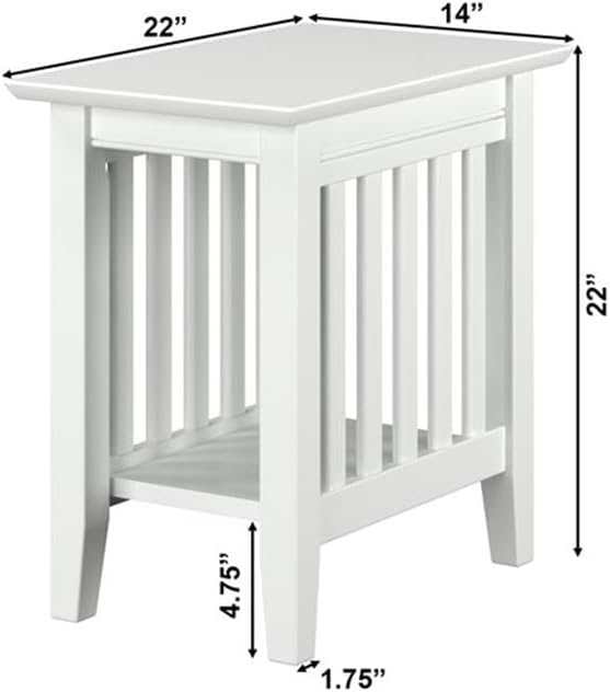 AFI Mission Chair Side Table in White - Image 3