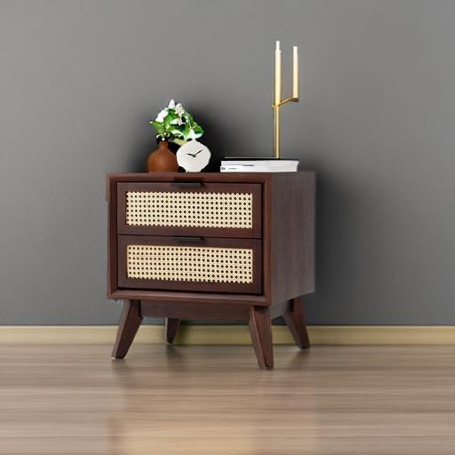Bme Jasper Deluxe Solid Wood Rattan Nightstand Fully Assembled-Mid Century - Image 8