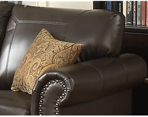 AC Pacific Louis Traditional Upholstered Leather Living Room Piece - Image 5