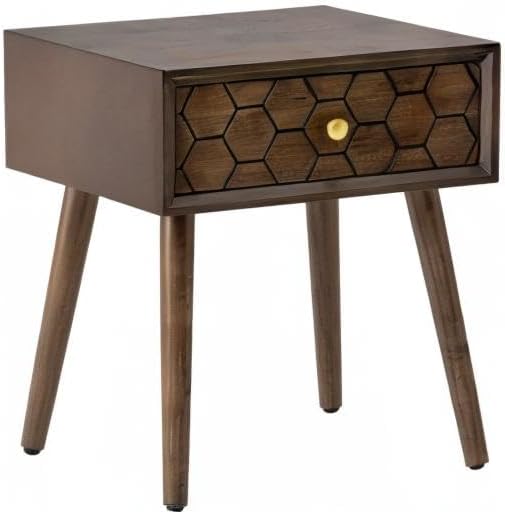 COSIEST Mid-Century Nightstand, Modern MDF Bedside Table, Wood Accent End Table - Image 8