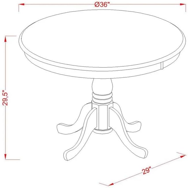 East West Furniture ANGA3-ABK-24 3 Piece Dinette Set - Image 14