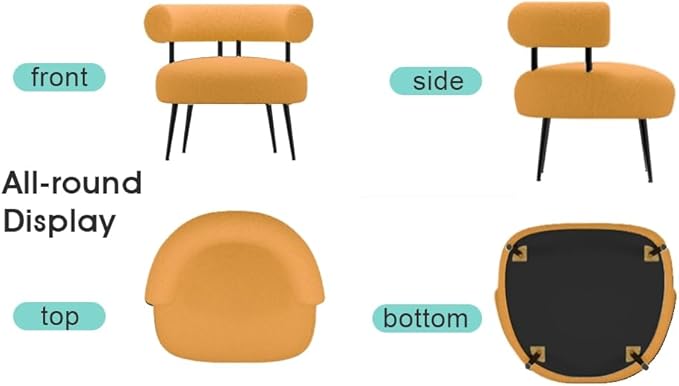 Modern Accent Chair, Round Upholstered Barrel Armchair - Image 6