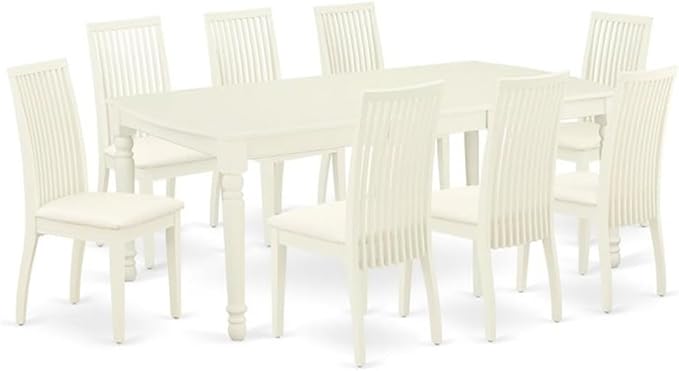 East West Furniture DOIP9-LWH-C 9 Piece Dining Room Furniture Set Includes a by EastWestFurniture