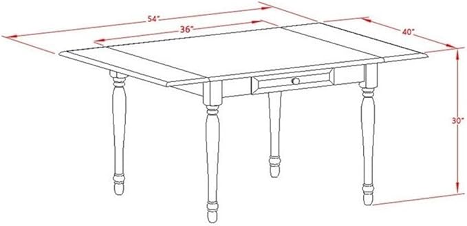 East West Furniture MZNO3-MAH-W 3 Piece Dining Set Contains a Rectangle Dining - Image 5