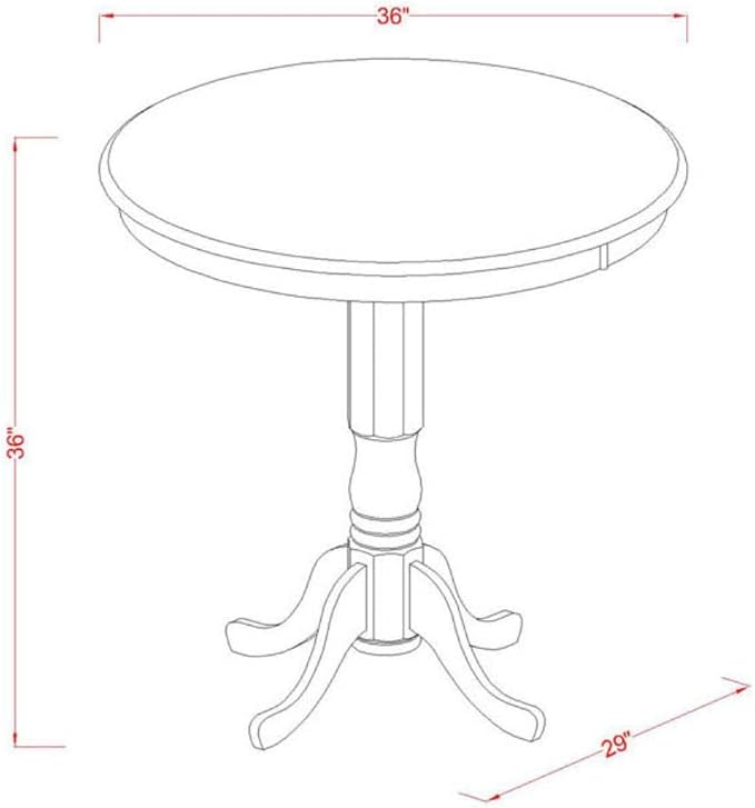 East West Furniture JAKE3-BLK-W 3 Piece Counter Height Dining Table Set - Image 4
