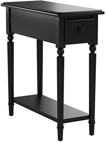 Leick Home Narrow End Table, Solid Wood, 1 Drawer, 1 Display Shelf, Small Size - Image 5