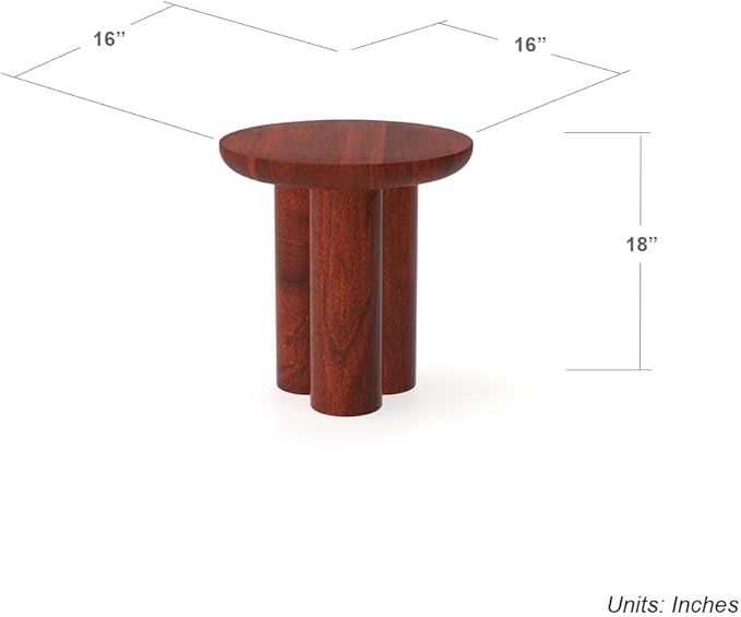 Relso Gaia Round End Table for Living Room and Farmhouse | Solid Mango Wood for - Image 2