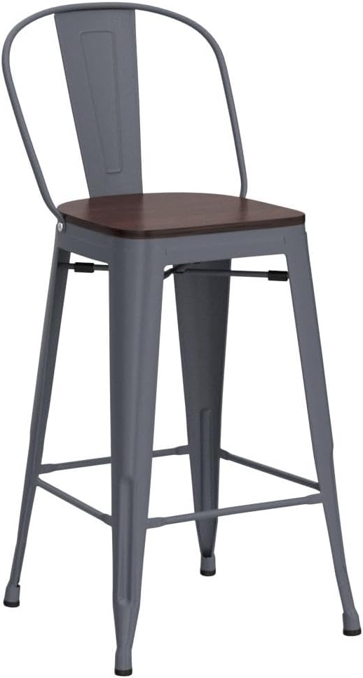Yongqiang 26 inch Bar Stools Set of 4 Kitchen Counter Height Bar Chairs High - Image 4