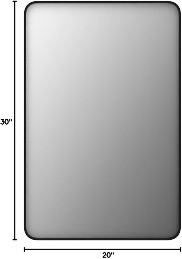 CHAMROR 20x30 Inch Black Metal Framed Bathrrom Mirror - Image 9