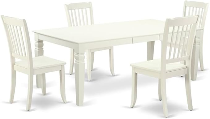 East West Furniture LGDA5-LWH-W 5 Piece Kitchen Table Set by EastWestFurniture