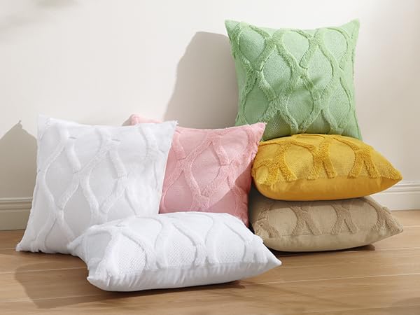 decorUhome Throw Pillow Covers 22x22 Inch Set of 2, Soft Plush Faux Fur Wool - Image 6