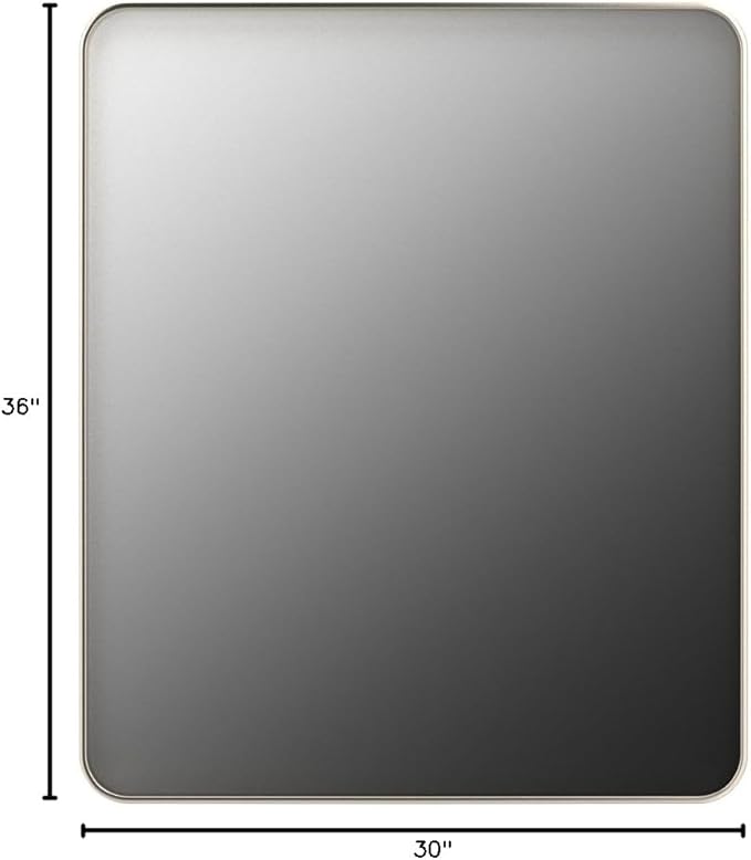 TokeShimi 30 x 36 Inch Brushed Silver Bathroom Mirror - Image 9