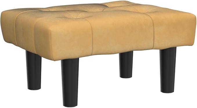 HOUCHICS Small Footstool Ottoman, Velvet Wooden Foot Stool Ottoman - Image 4